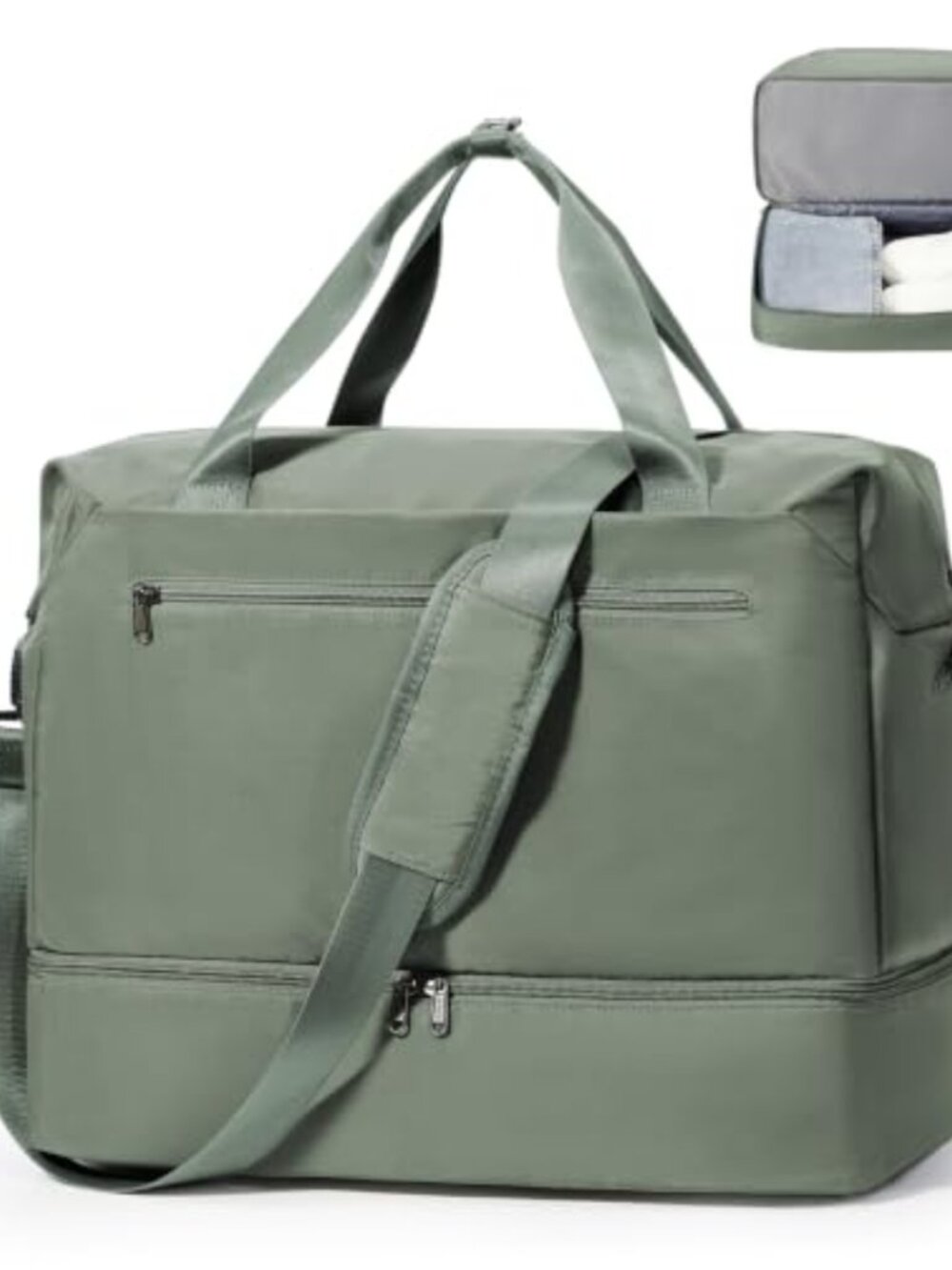 Large 35L Travel Duffel Bag, Water Resistant Weekender Carry On Tote with Shoe